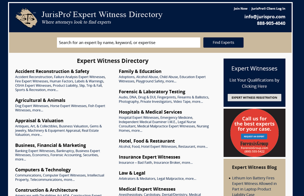 Website Design & Creation for expert witness service website URL 4