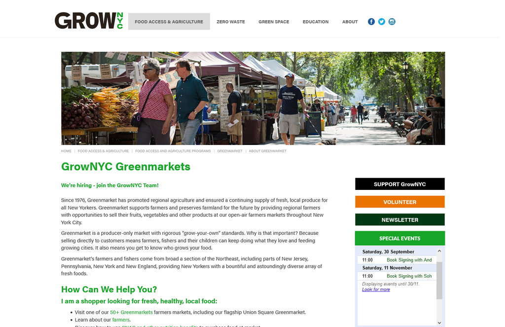 Website Design & Creation for farmers market website URL 3