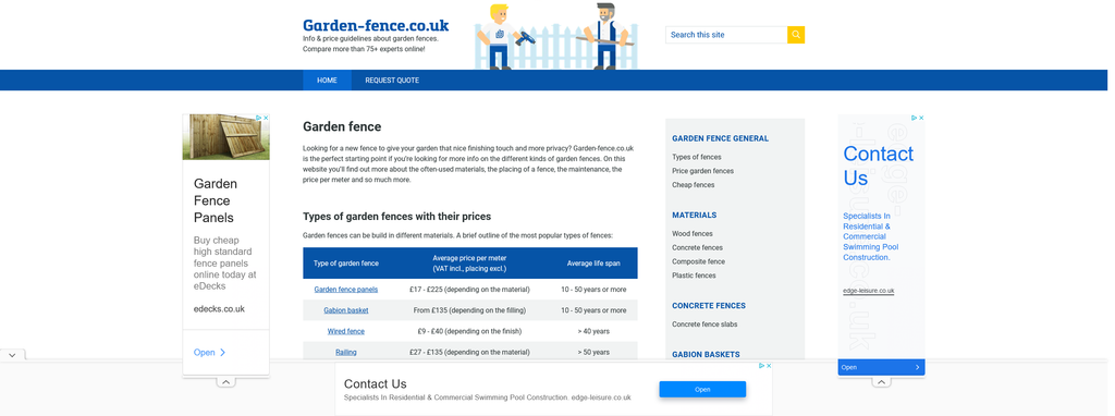 Website Design & Creation for fencing website URL 2