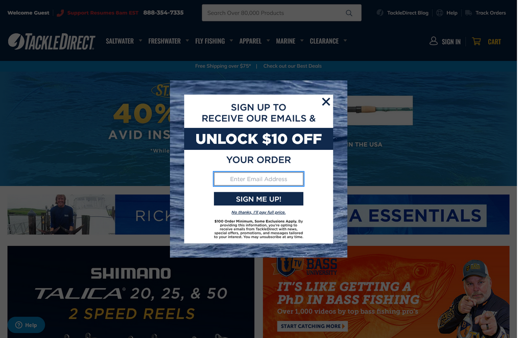 Website Design & Creation for fishing goods store website URL 5