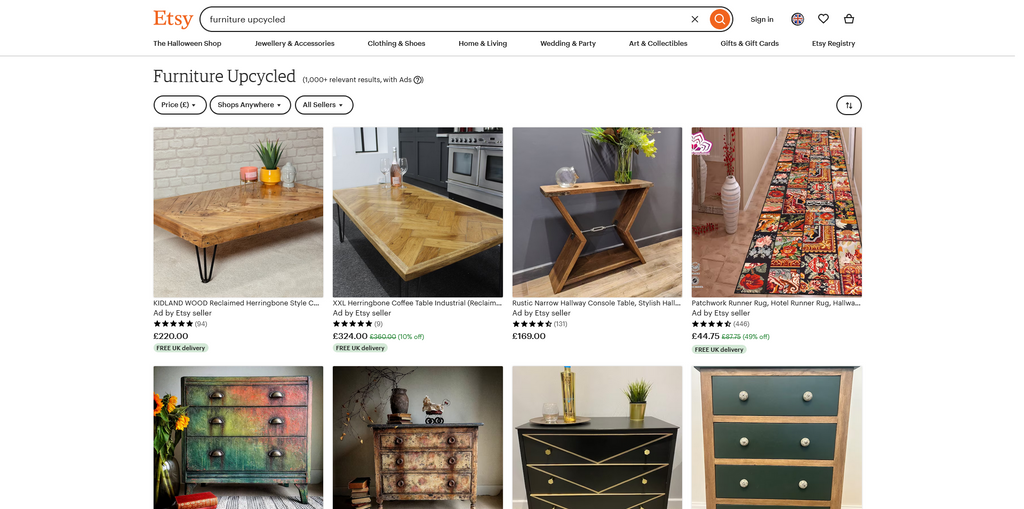 Website Design & Creation for furniture upcycling website URL 1