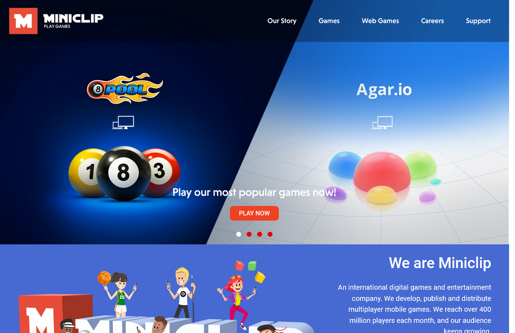 Website Design & Creation for game center website URL 5