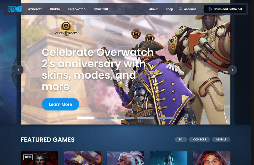 Website Design & Creation for game company website URL 2