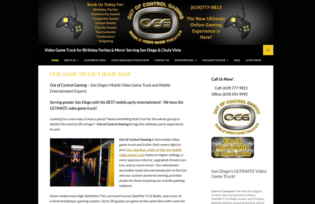Website Design & Creation for game truck website URL 5