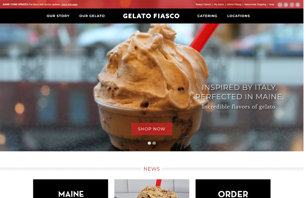 Website Design & Creation for gelato website URL 1