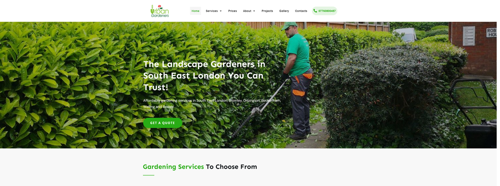 Website Design & Creation for general gardener website URL 5