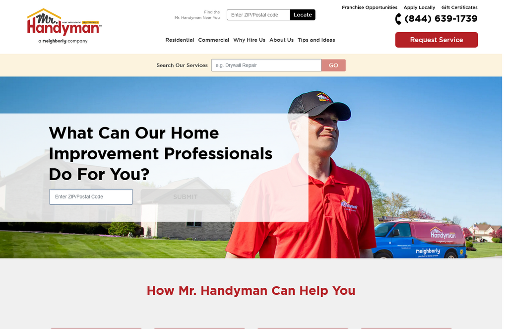 Website Design & Creation for general home repair website URL 1