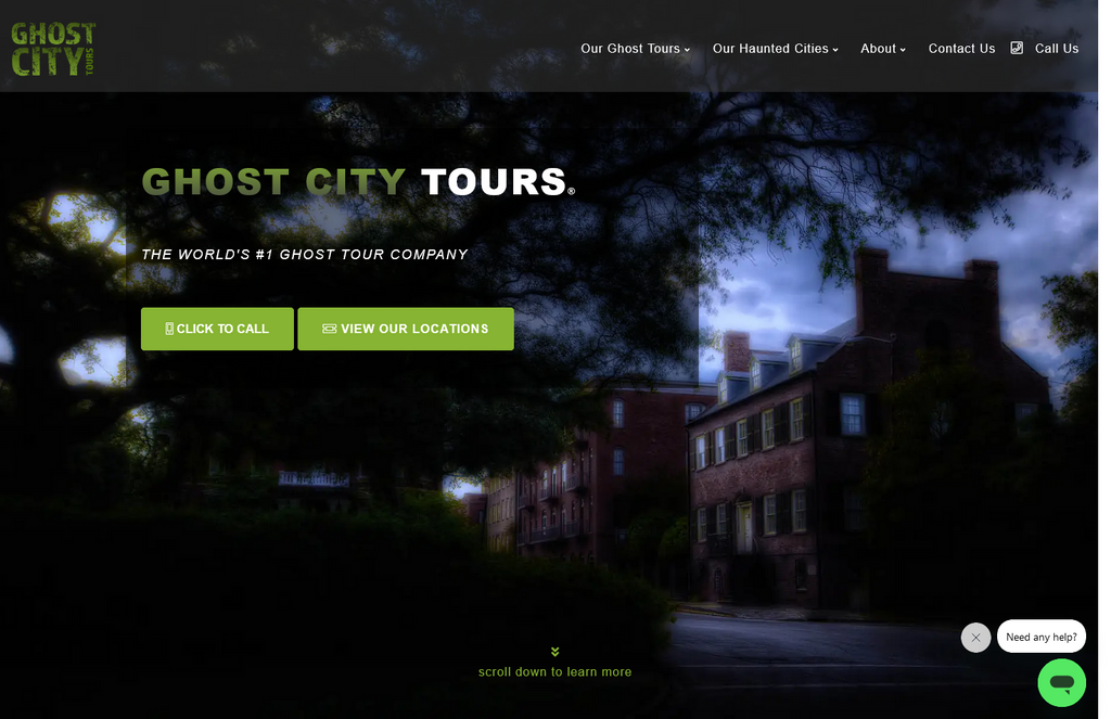 Website Design & Creation for ghost tour website URL 3