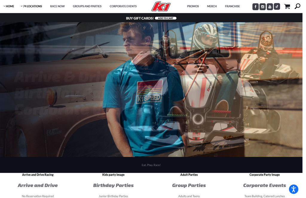 Website Design & Creation for go kart website URL 1