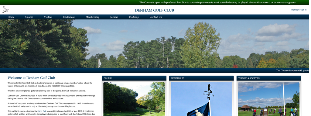 Website Design & Creation for golf club website URL 4