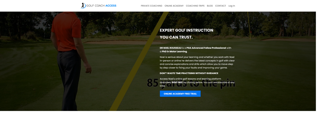 Website Design & Creation for golf coach website URL 2