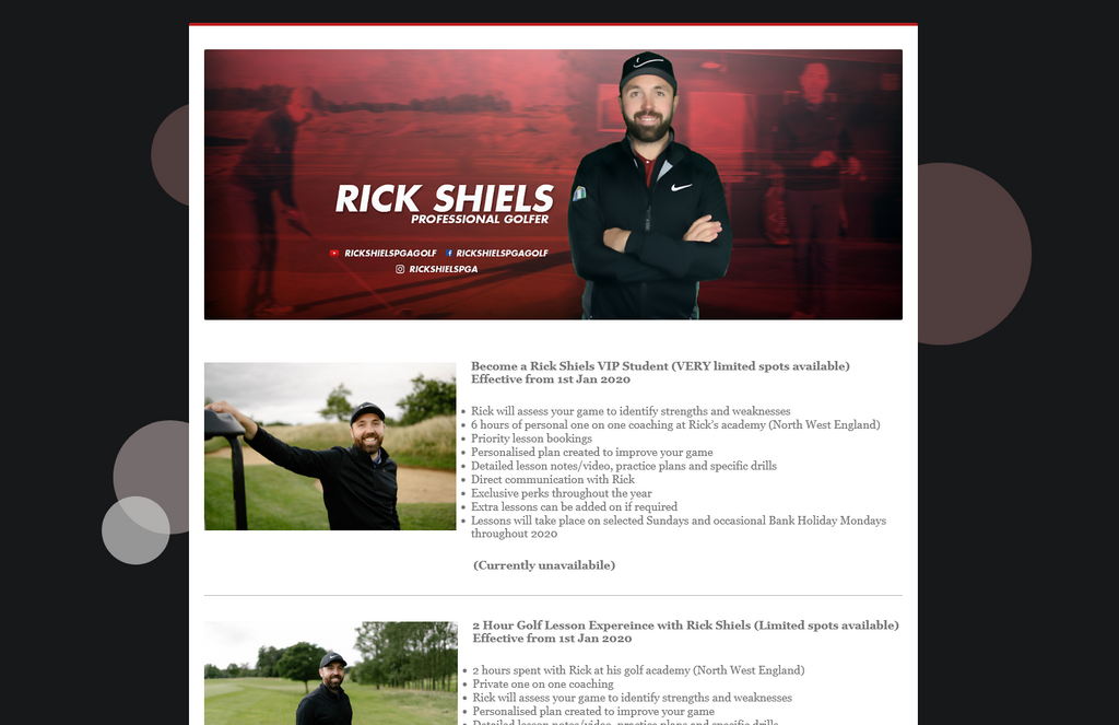 Website Design & Creation for golf instruction website URL 4