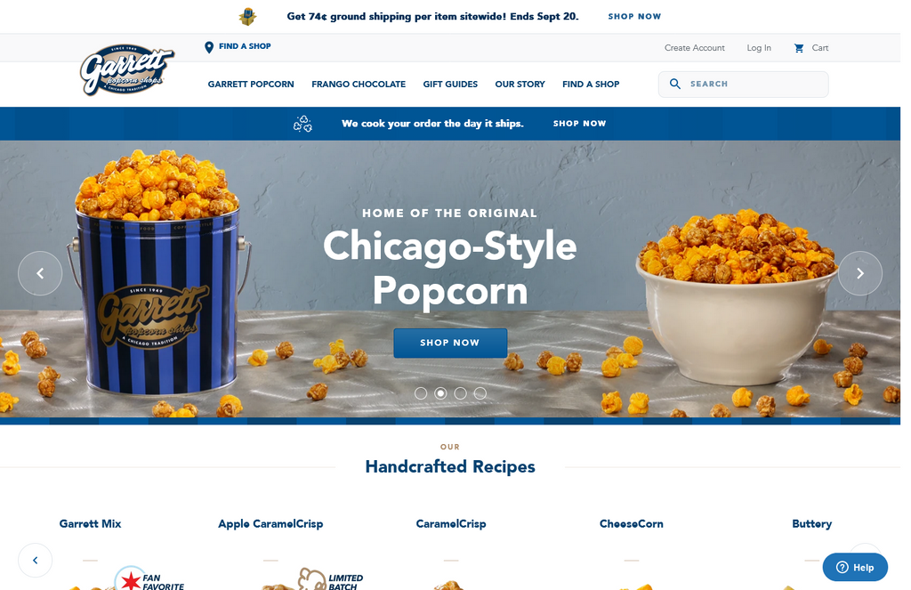 Website Design & Creation for gourmet popcorn shop website URL 1