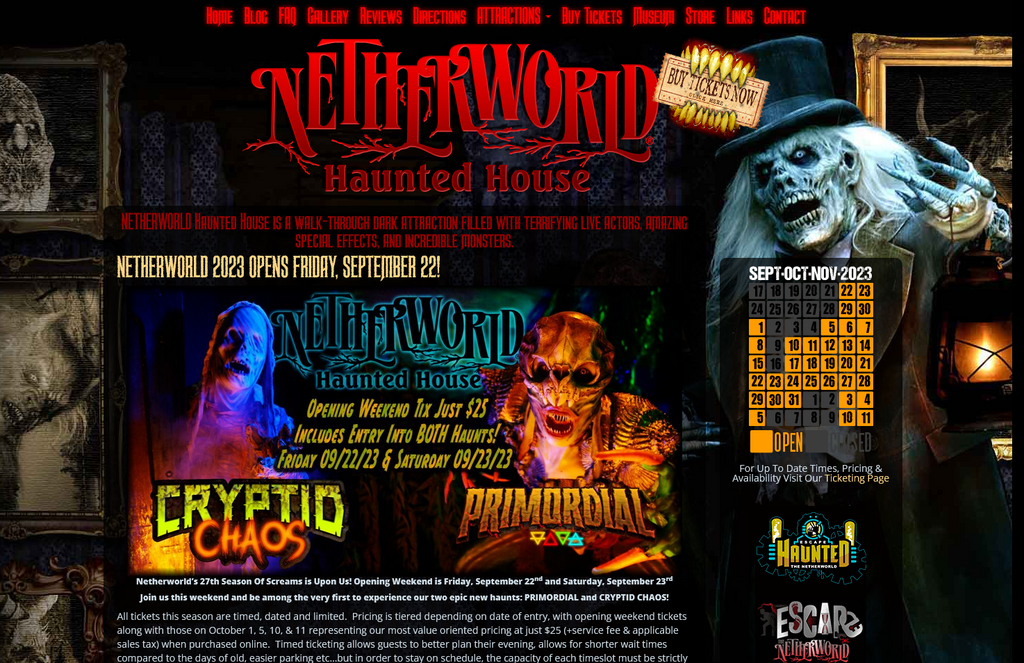 Website Design & Creation for haunted attraction website URL 5