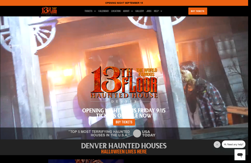 Website Design & Creation for haunted house website URL 5