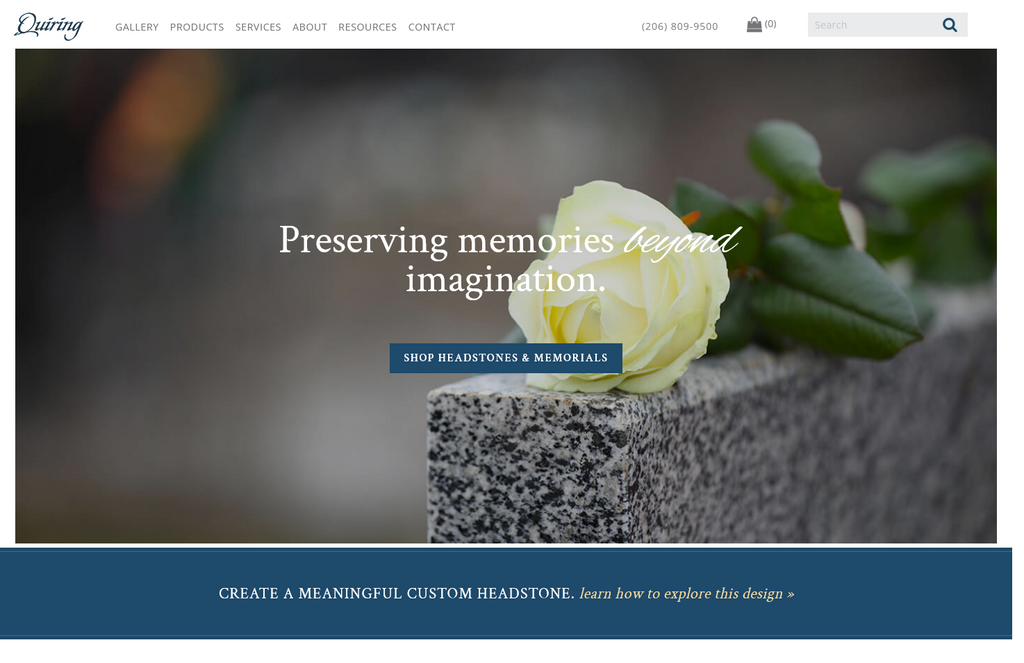 Website Design & Creation for headstone website URL 3