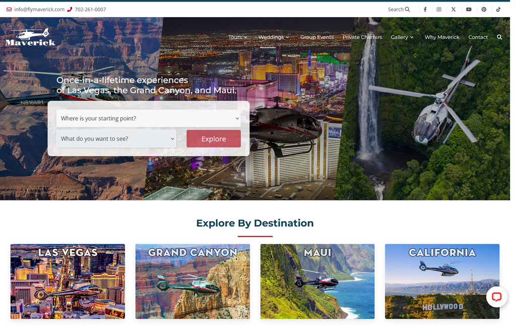 Website Design & Creation for helicopter tour website URL 1