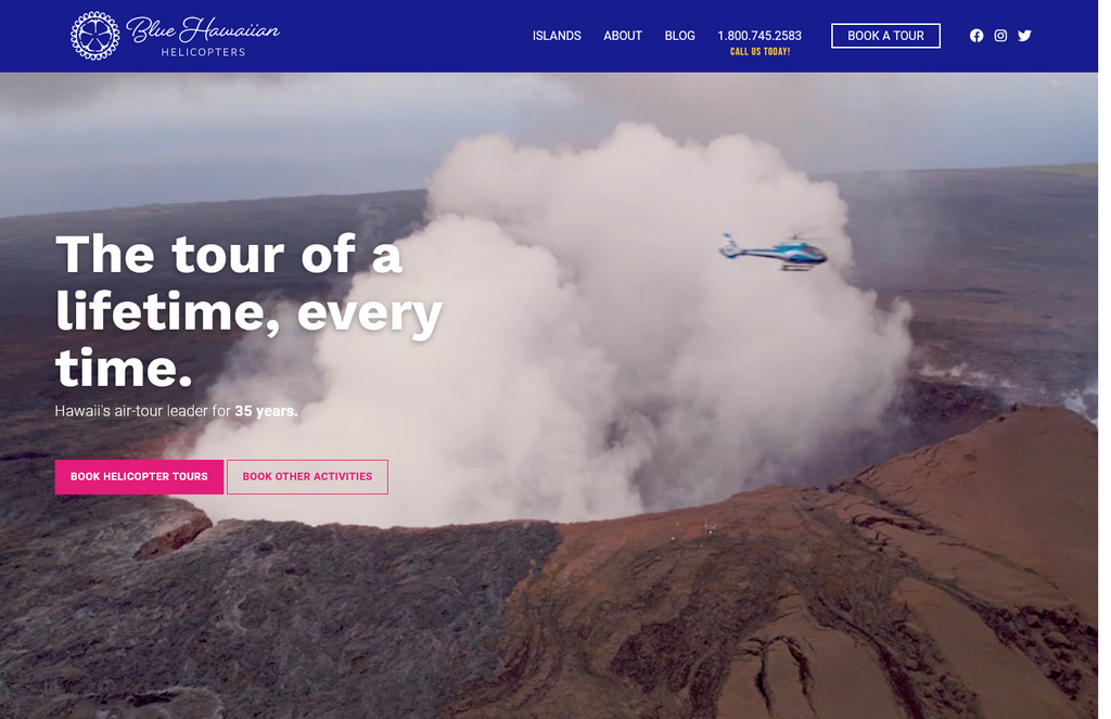 Website Design & Creation for helicopter tour website URL 2