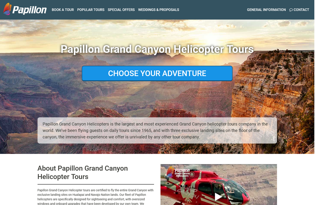 Website Design & Creation for helicopter tour website URL 4