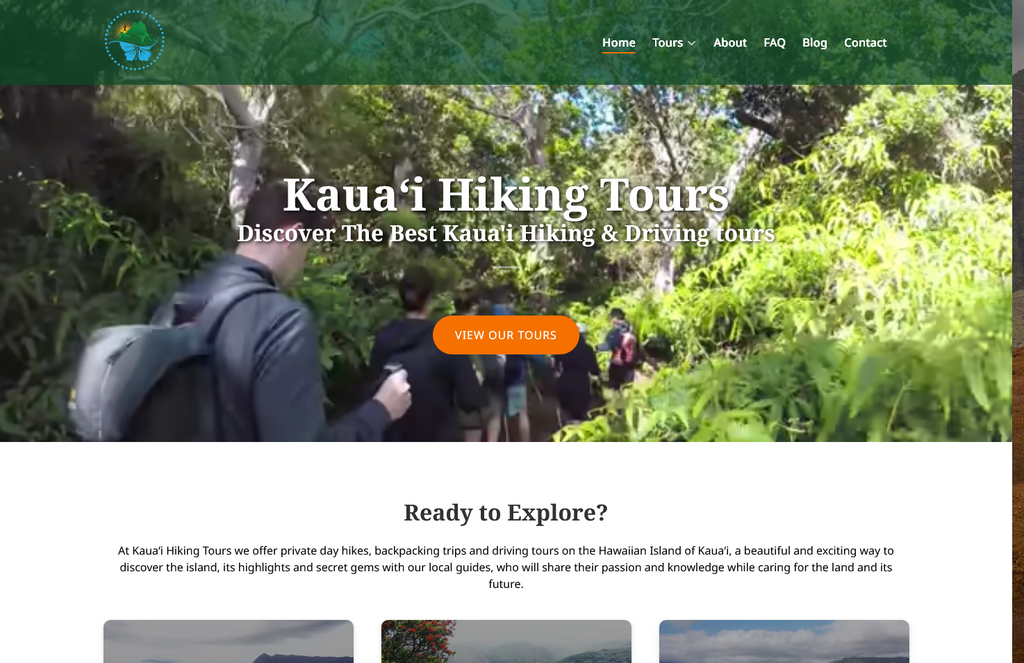 Website Design & Creation for hiking tour website URL 3