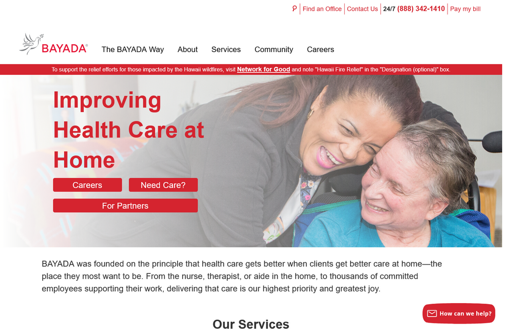 Website Design & Creation for home health care website URL 1