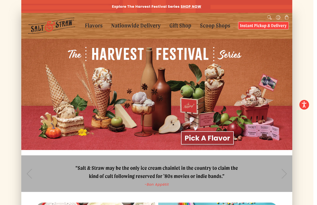 Website Design & Creation for ice cream shop website URL 2