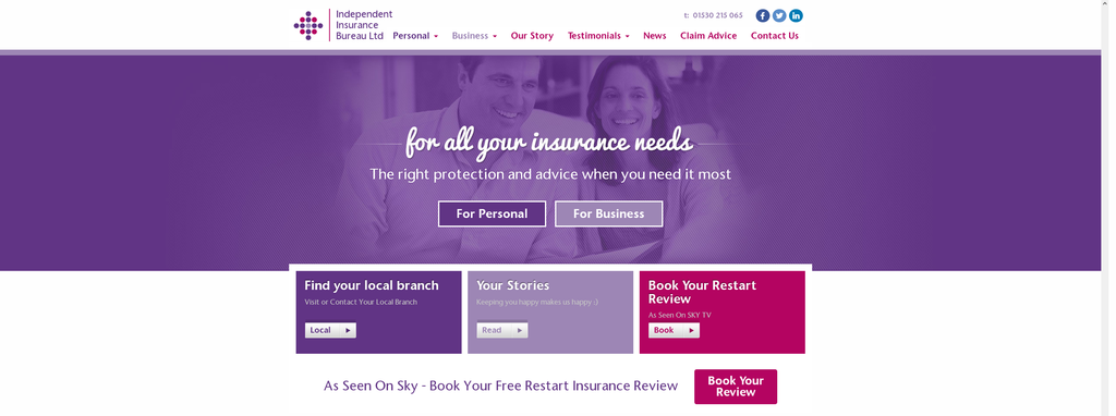 Website Design & Creation for independent insurance website URL 4