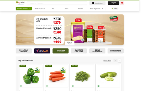 Website Design & Creation for indian grocery store website URL 1