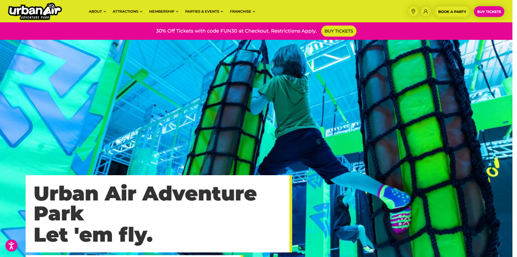 Website Design & Creation for indoor trampoline park website URL 1