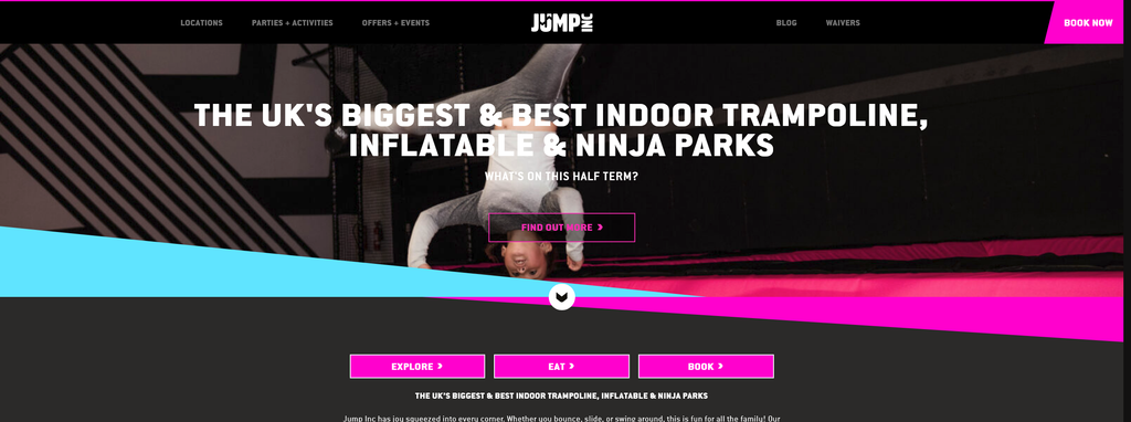 Website Design & Creation for indoor trampoline park website URL 5