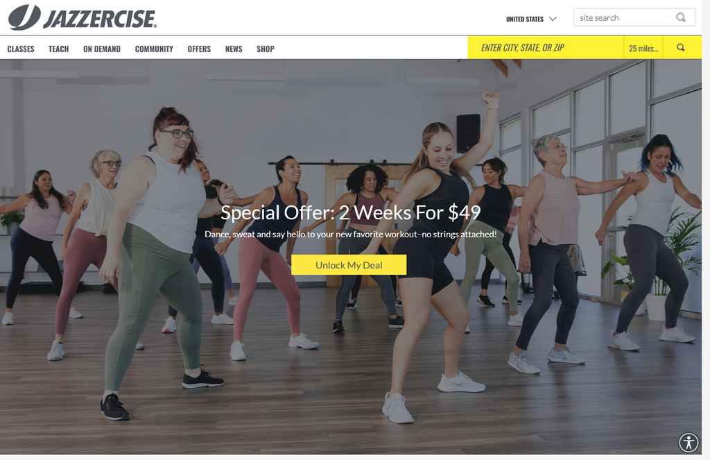 Website Design & Creation for jazzercise studio website URL 1