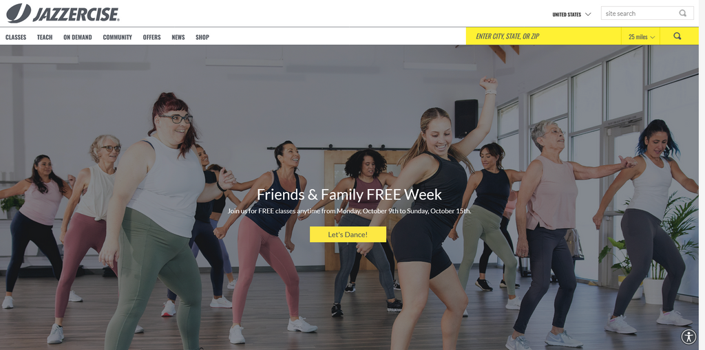 Website Design & Creation for jazzercise studio website URL 4