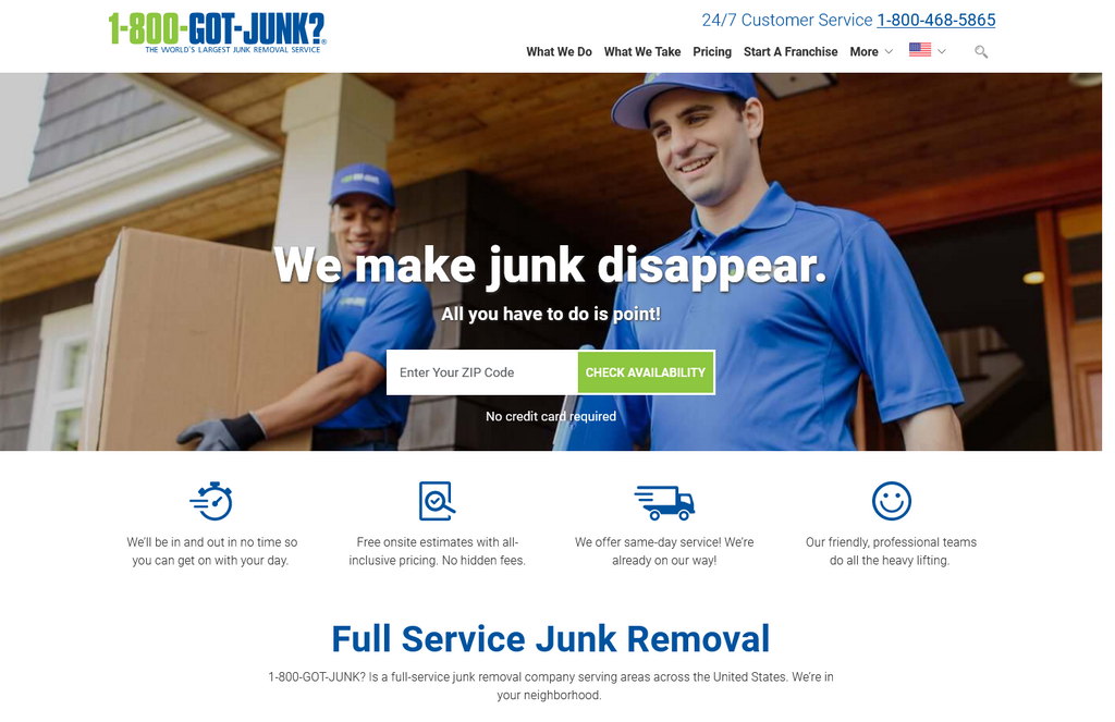 Website Design & Creation for junk removal website URL 1