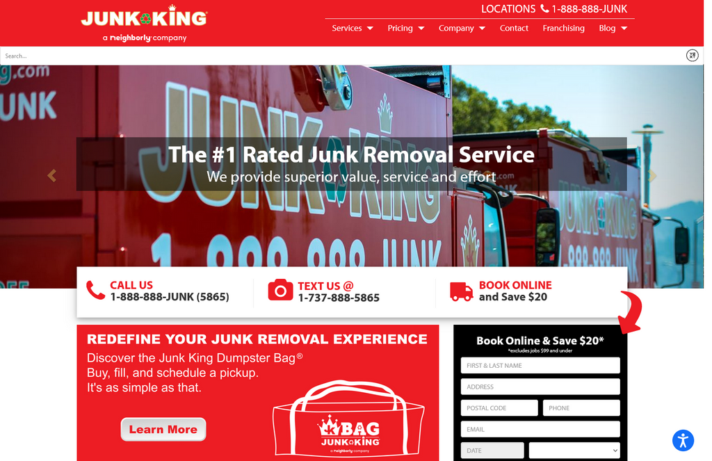 Website Design & Creation for junk removal website URL 2