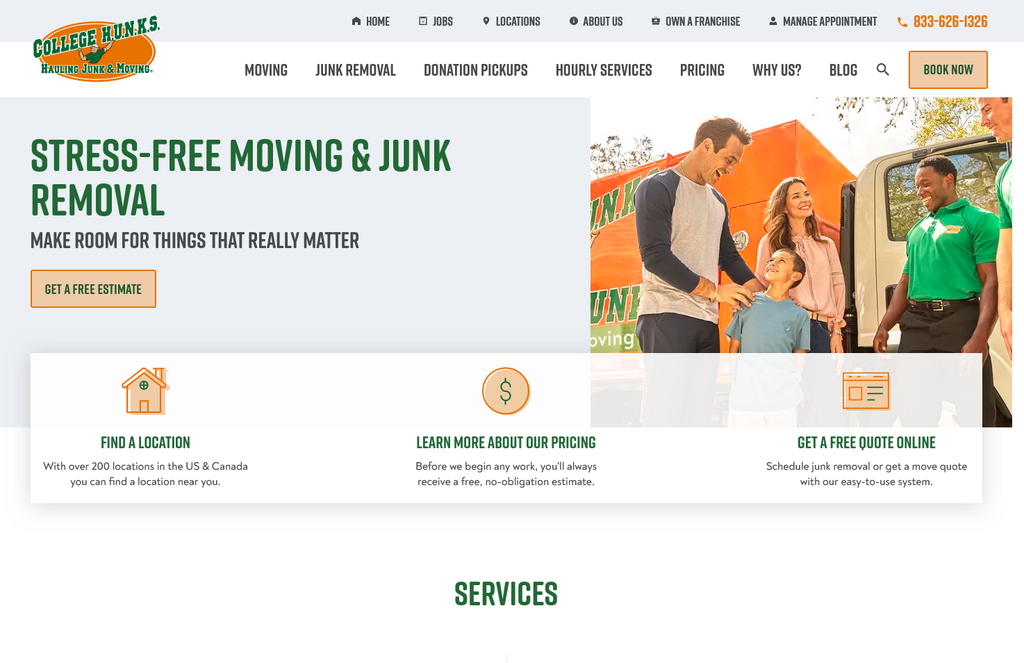 Website Design & Creation for junk removal website URL 3