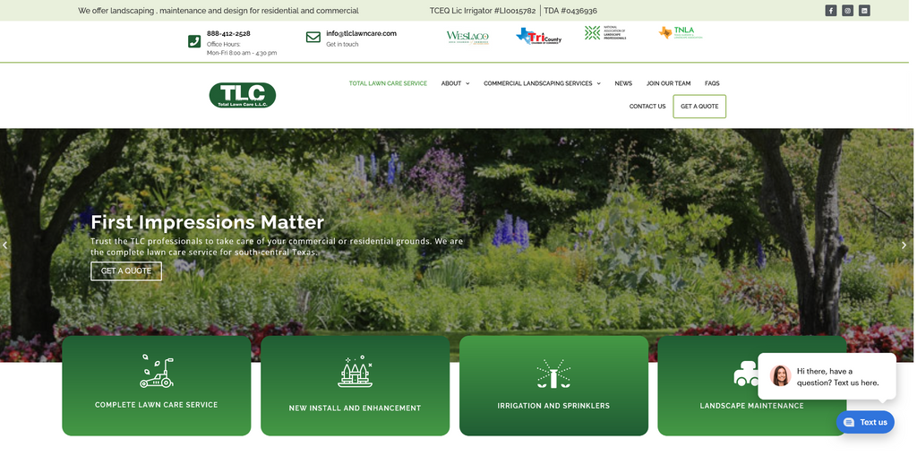 Website Design & Creation for lawn care website URL 1