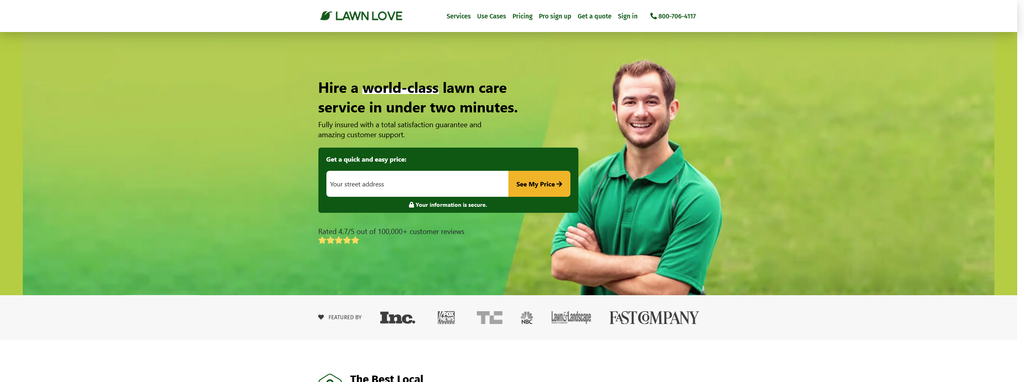 Website Design & Creation for lawn care website URL 4