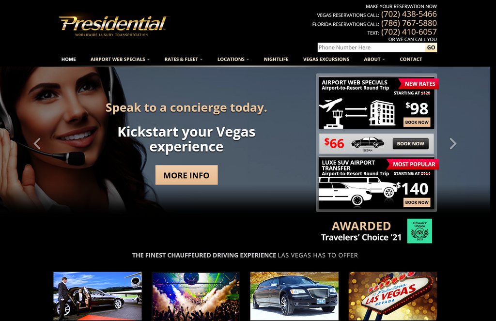 Website Design & Creation for limo website URL 3