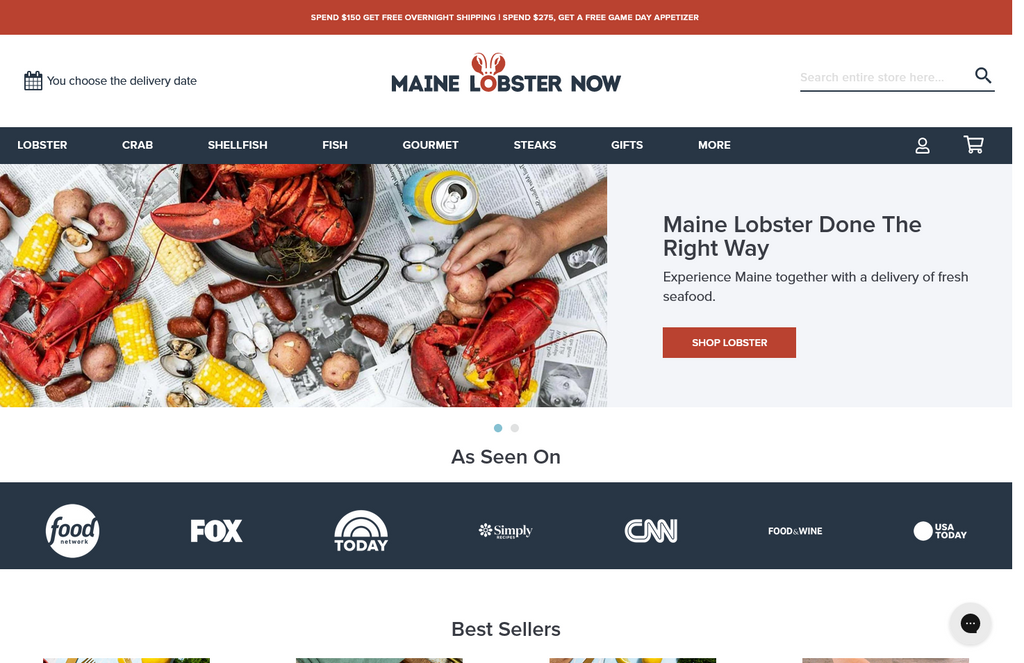 Website Design & Creation for lobster fishing store website URL 1