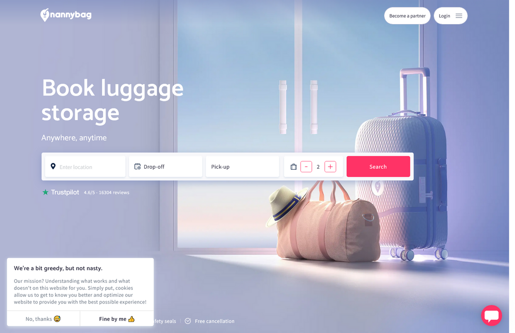 Website Design & Creation for luggage storage website URL 4