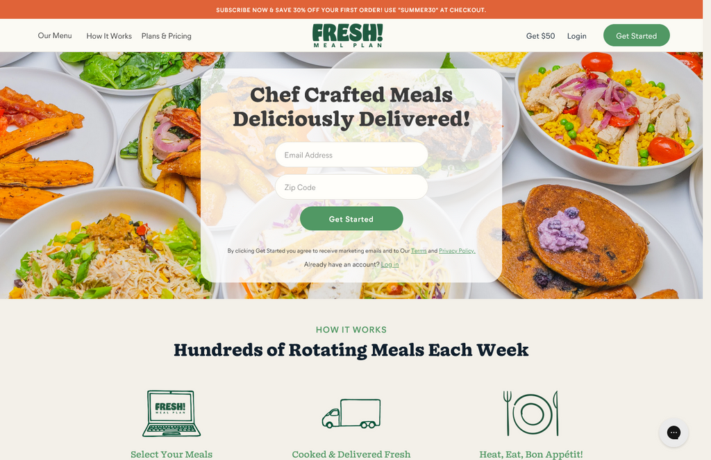 Website Design & Creation for meals to go website URL 3