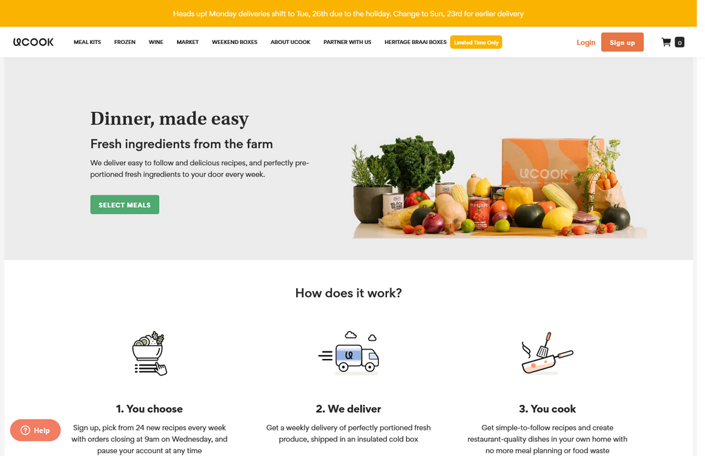 Website Design & Creation for meals to go website URL 5