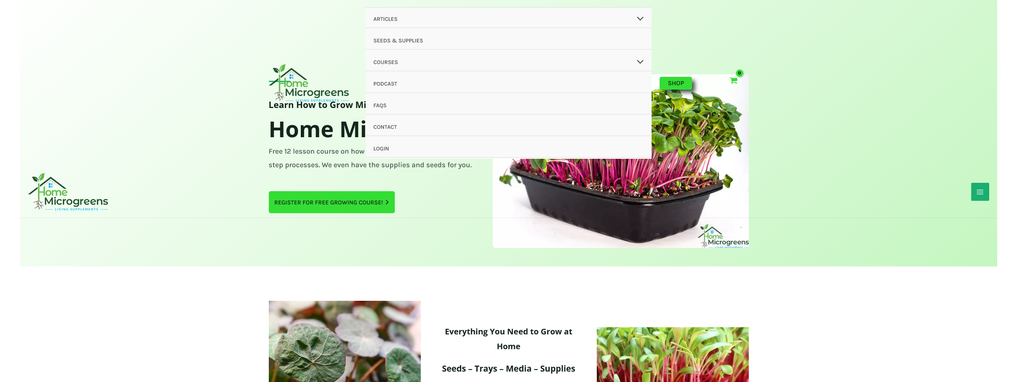 Website Design & Creation for microgreens website URL 1