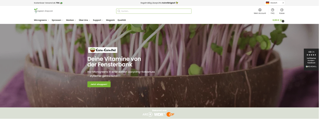 Website Design & Creation for microgreens website URL 3