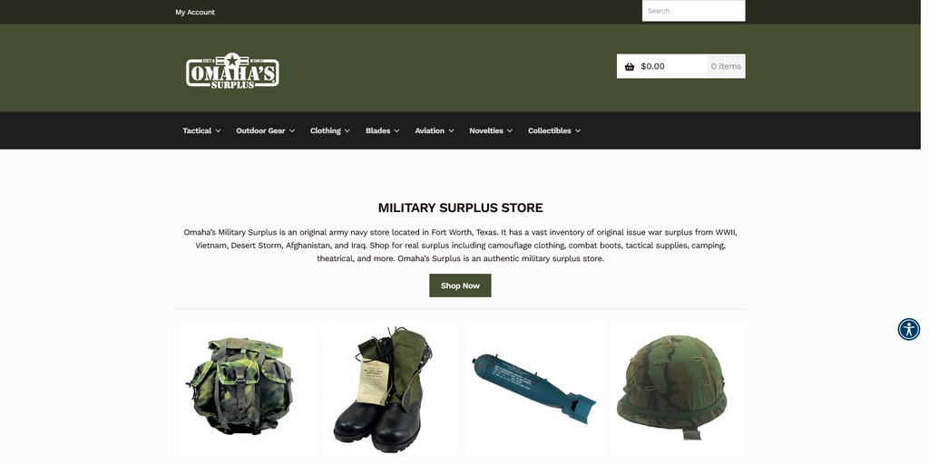 Website Design & Creation for military surplus store website URL 3