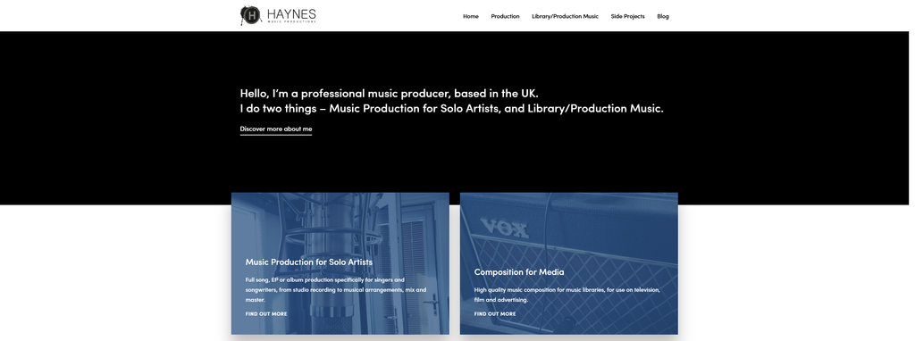 Website Design & Creation for music producer website URL 4