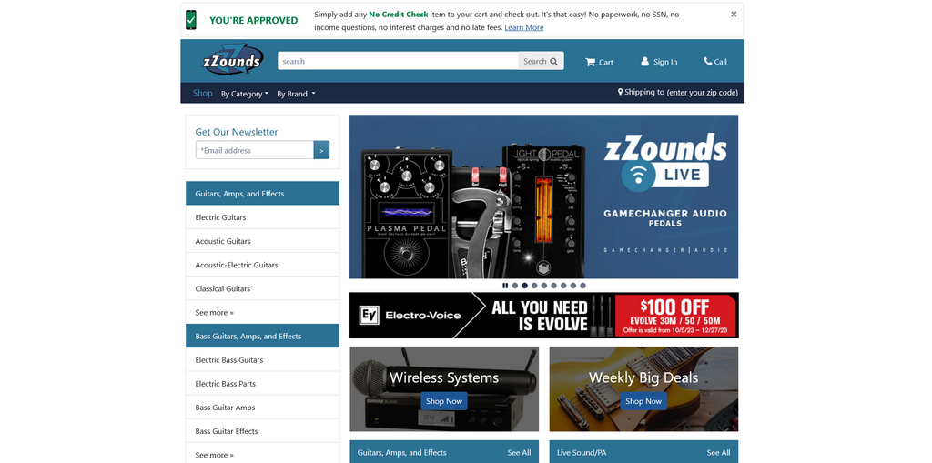 Website Design & Creation for musical instrument store website URL 1