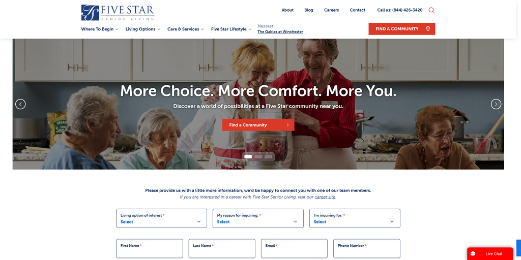 Website Design & Creation for nursing home website URL 5