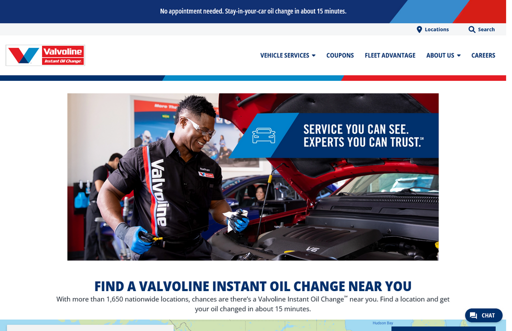 Website Design & Creation for oil change website URL 2