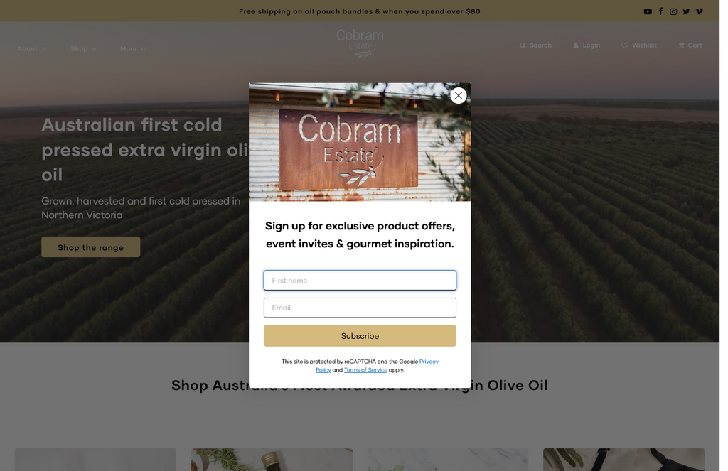 Website Design & Creation for olive oil store website URL 2
